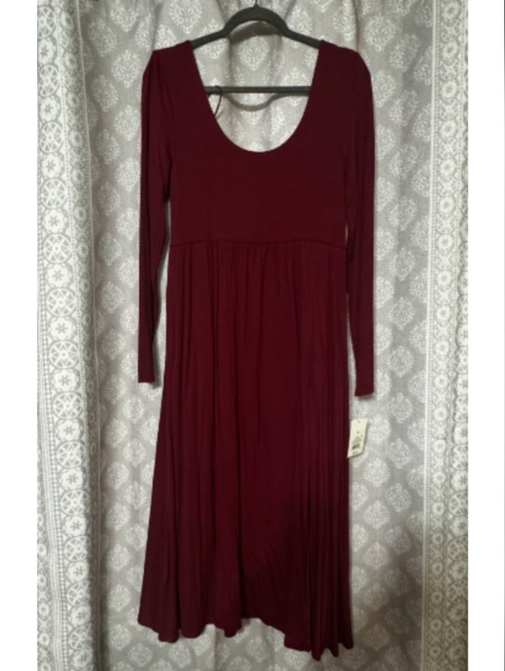 A New Day Long Sleeve Scoop-Neck Maxi Dress Size:L NWT